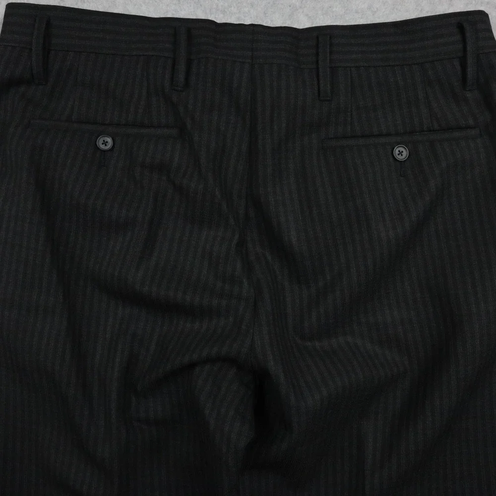 Marc Jacobs Pants Mens 36x30 Wool Dress Suit Formal Flat Front Dark Gray Striped
